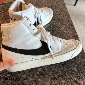 Nike Blazer high top womens in black and white